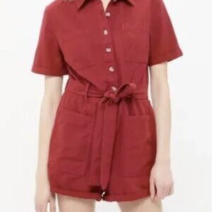Urban outfitters red shorts romper